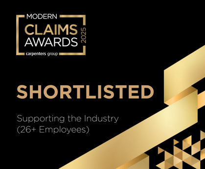 Modern Claims Awards 2025 - inCase Shortlisted for Supporting the Industry (26+ Employees) Award