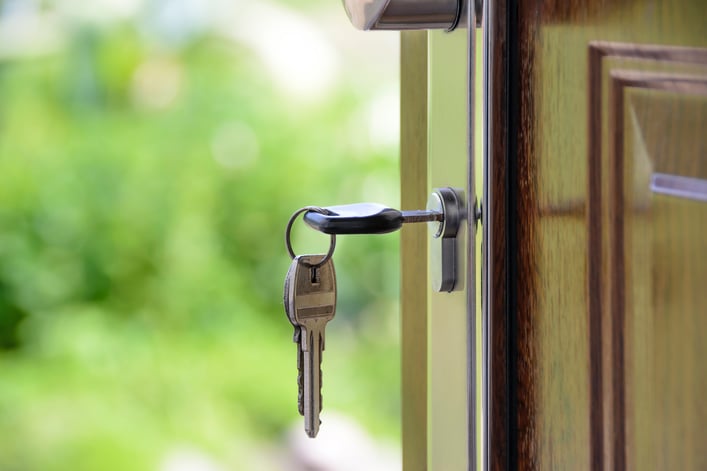 House keys in Door