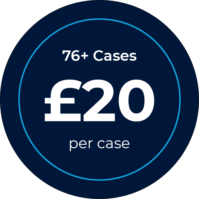 76+ Cases - £20 per Case