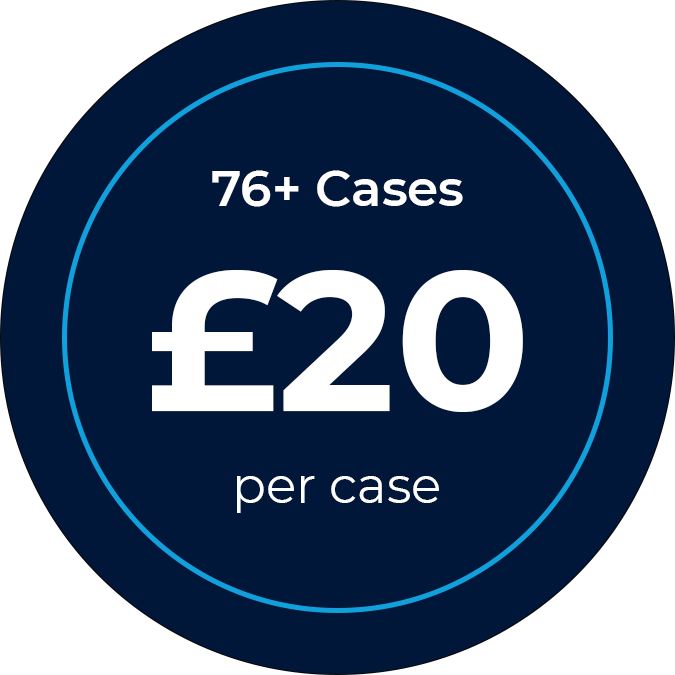 76+ Cases - £20 per Case 76+ Cases - £20 per Case